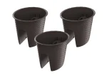 PROSPERPLAST, Jardinière de balcon « Ratolla Railing » aspect rotin, lot de 3